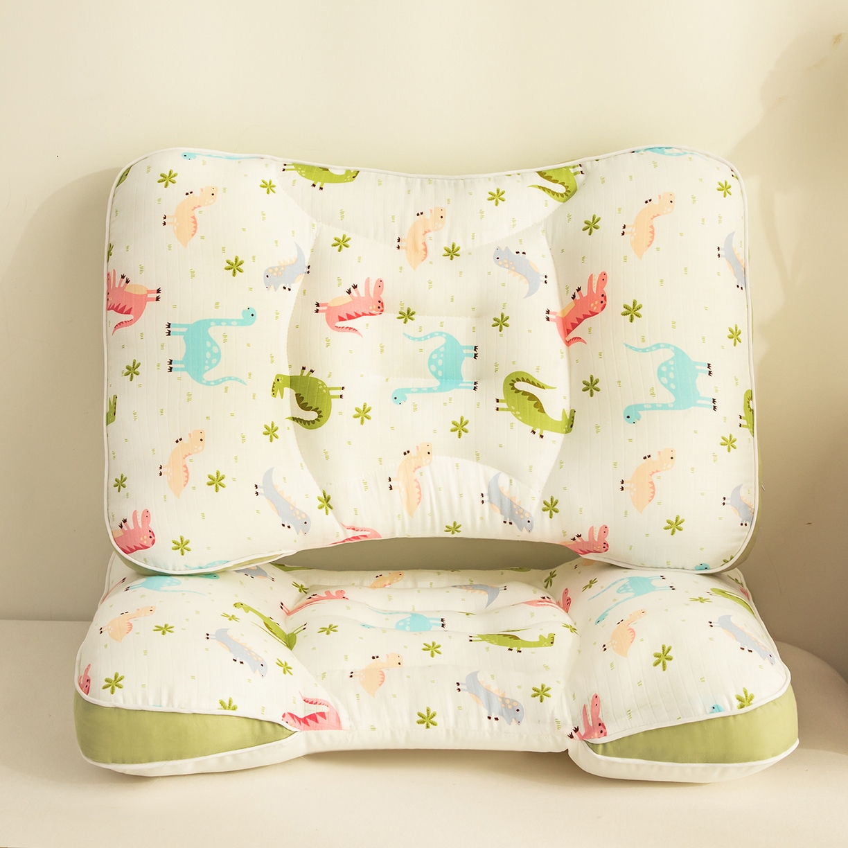 91家纺网 家纺一手货源 找家纺 贵夫人 2025新款卡通纯棉分区护脊枕枕头枕芯 恐龙乐园40*60-一只