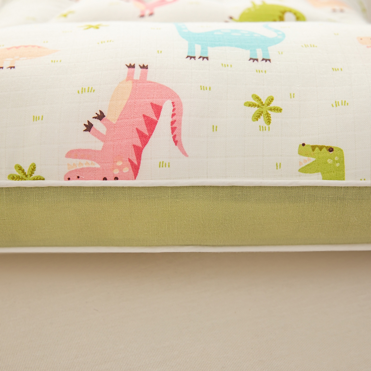 91家纺网 家纺一手货源 找家纺 贵夫人 2025新款卡通纯棉分区护脊枕枕头枕芯 恐龙乐园30*50-一只