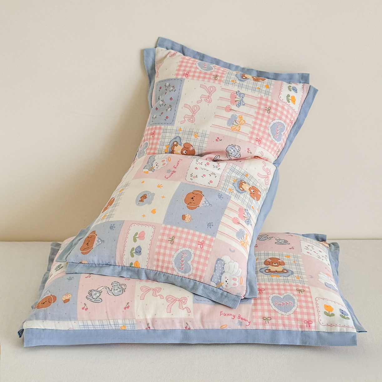 91家纺网 家纺一手货源 找家纺 贵夫人 2025新款卡通儿童100%纯棉花枕 枕头枕芯 萌宠格子铺学生一对