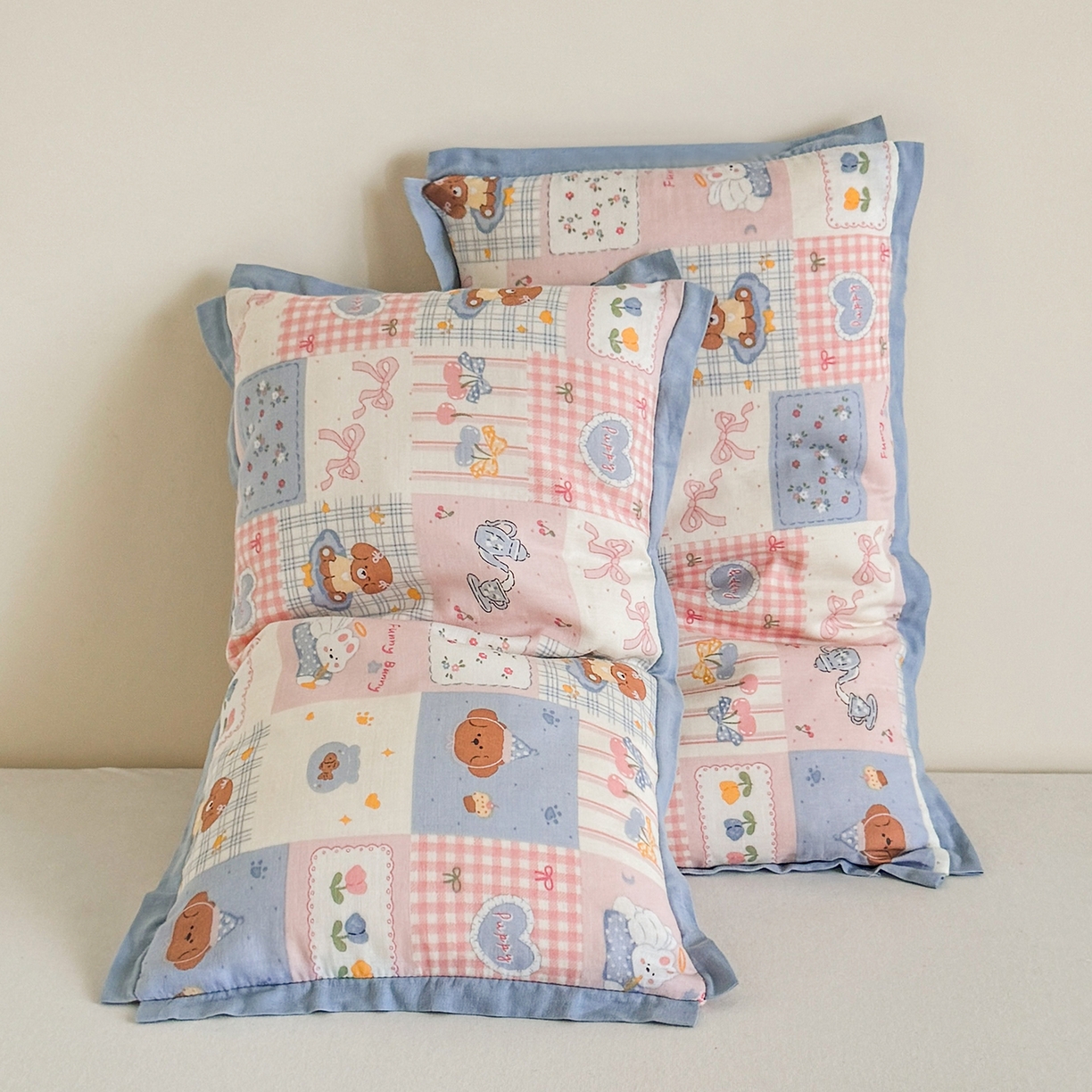 91家纺网 家纺一手货源 找家纺 贵夫人 2025新款卡通儿童100%纯棉花枕 枕头枕芯 萌宠格子铺儿童一只