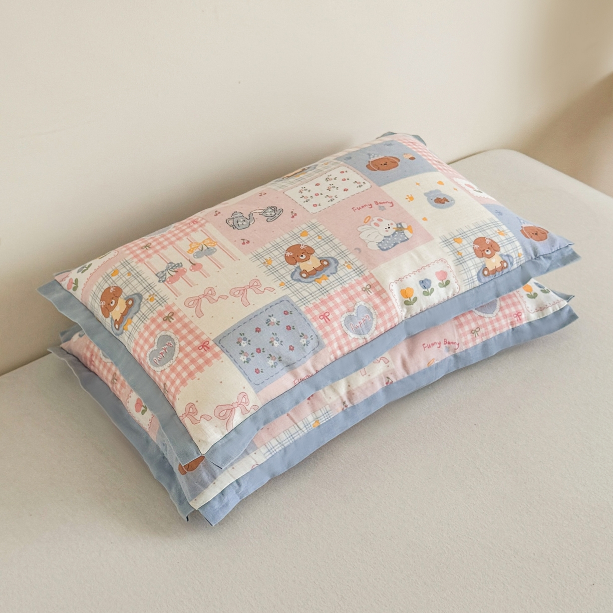 91家纺网 家纺一手货源 找家纺 贵夫人 2025新款卡通儿童100%纯棉花枕 枕头枕芯 萌宠格子铺学生一只