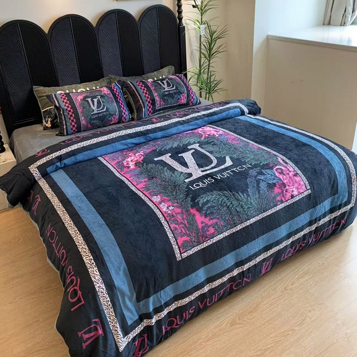 花沐家居 2025新款亲肤舒适潮牌数码印花牛奶绒四件套 景年