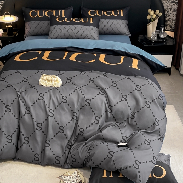 花沐家居 2025新款 潮牌亲肤纯棉四件套 古拼