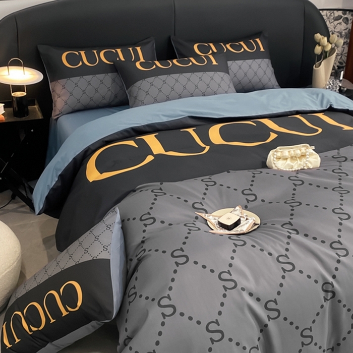 91家纺网 家纺一手货源 找家纺 花沐家居 2025新款 潮牌亲肤纯棉四件套 古拼