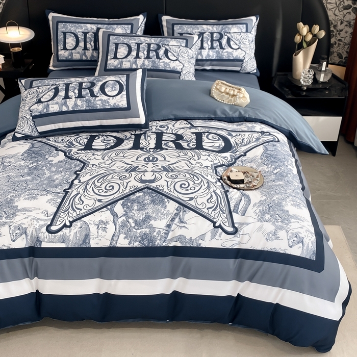 91家纺网 家纺一手货源 找家纺 花沐家居 2025新款 潮牌亲肤纯棉四件套 兰迪