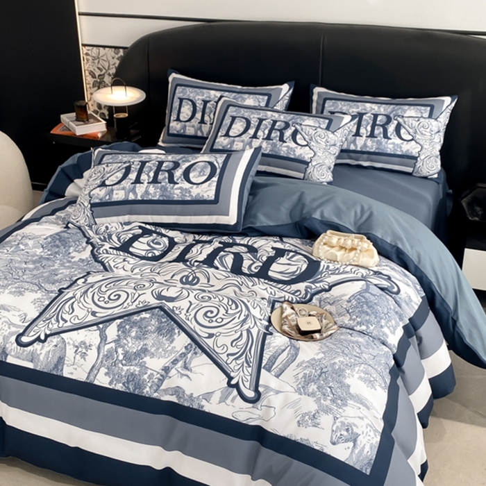 91家纺网 家纺一手货源 找家纺 花沐家居 2025新款 潮牌亲肤纯棉四件套 兰迪