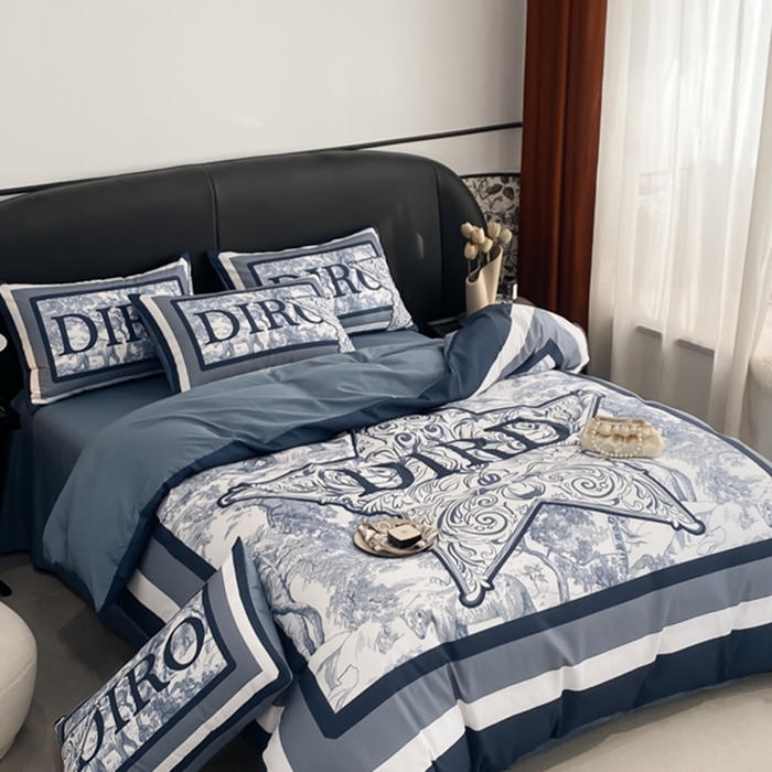 91家纺网 家纺一手货源 找家纺 花沐家居 2025新款 潮牌亲肤纯棉四件套 兰迪