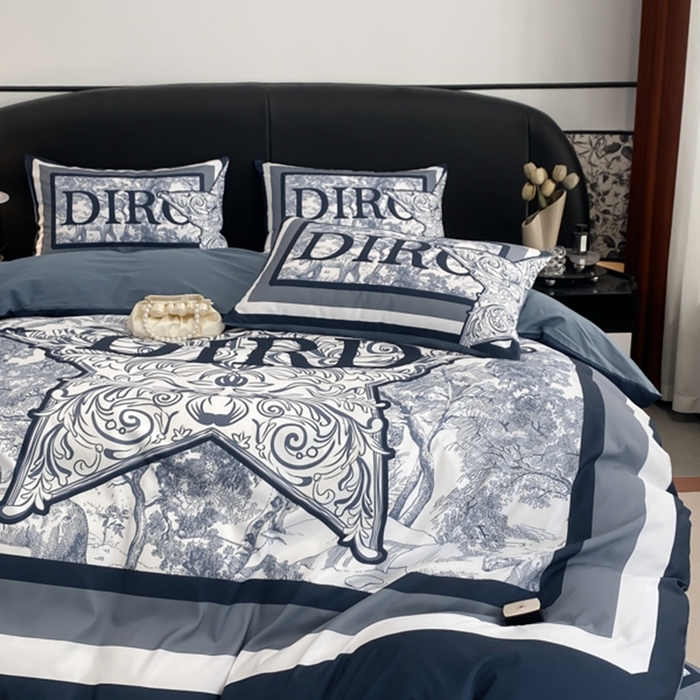 91家纺网 家纺一手货源 找家纺 花沐家居 2025新款 潮牌亲肤纯棉四件套 兰迪