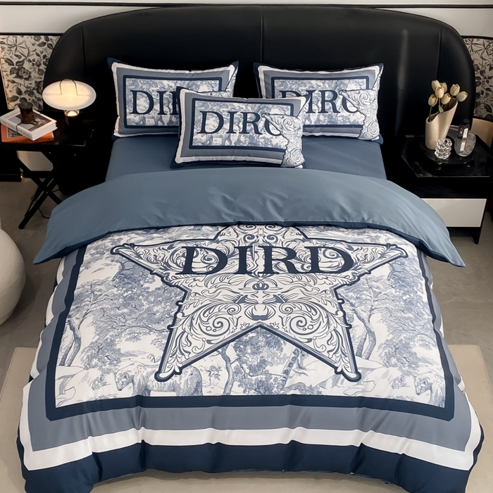 91家纺网 家纺一手货源 找家纺 花沐家居 2025新款 潮牌亲肤纯棉四件套 兰迪