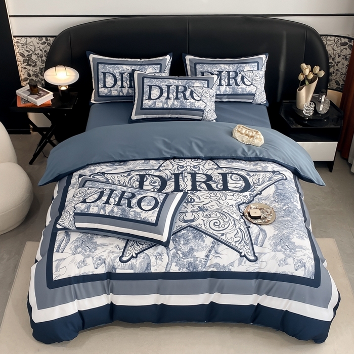 91家纺网 家纺一手货源 找家纺 花沐家居 2025新款 潮牌亲肤纯棉四件套 兰迪