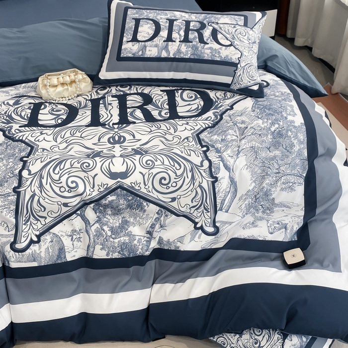 91家纺网 家纺一手货源 找家纺 花沐家居 2025新款 潮牌亲肤纯棉四件套 兰迪