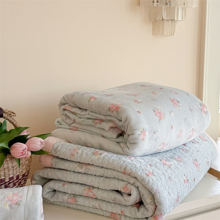 91家纺网 家纺一手货源 找家纺 潘朵拉家纺 2025新款牛奶绒床盖款四件套 清欢