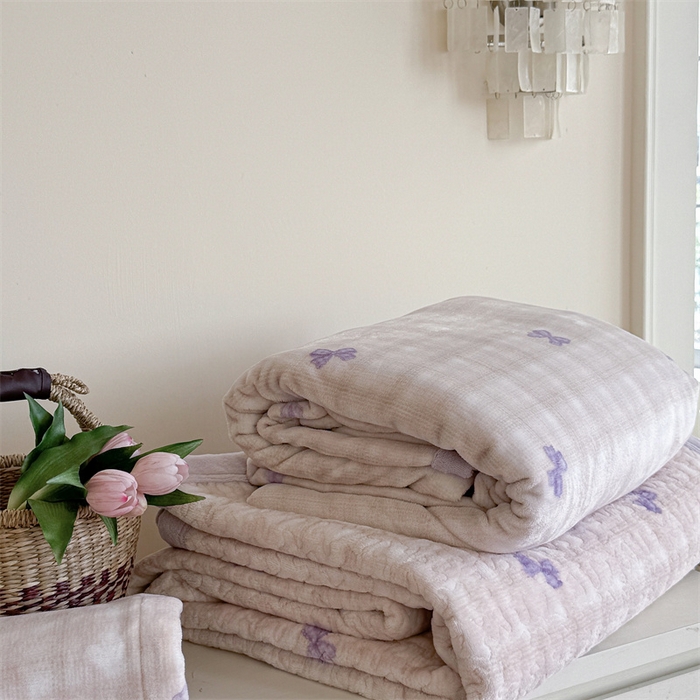 91家纺网 家纺一手货源 找家纺 潘朵拉家纺 2025新款牛奶绒床盖款四件套 紫蝶