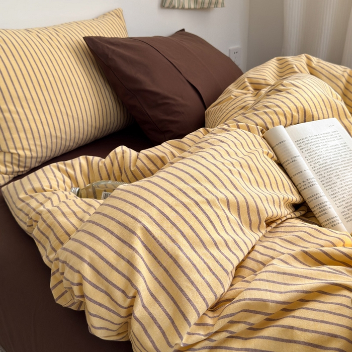 91家纺网 家纺一手货源 找家纺 （总）良品汇馆 2025【A类水洗棉混搭条四件套】全棉水洗棉混搭纯棉床品件套民宿酒店