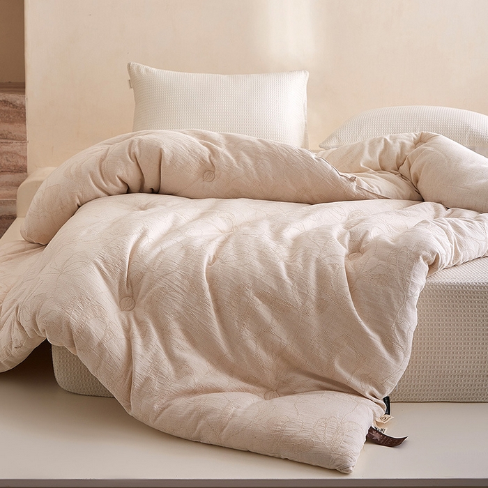 91家纺网 家纺一手货源 找家纺 （总）良品汇馆 2025【棉麻黄金蚕蛹被芯】提花被子秋冬被四季被学生民宿A类