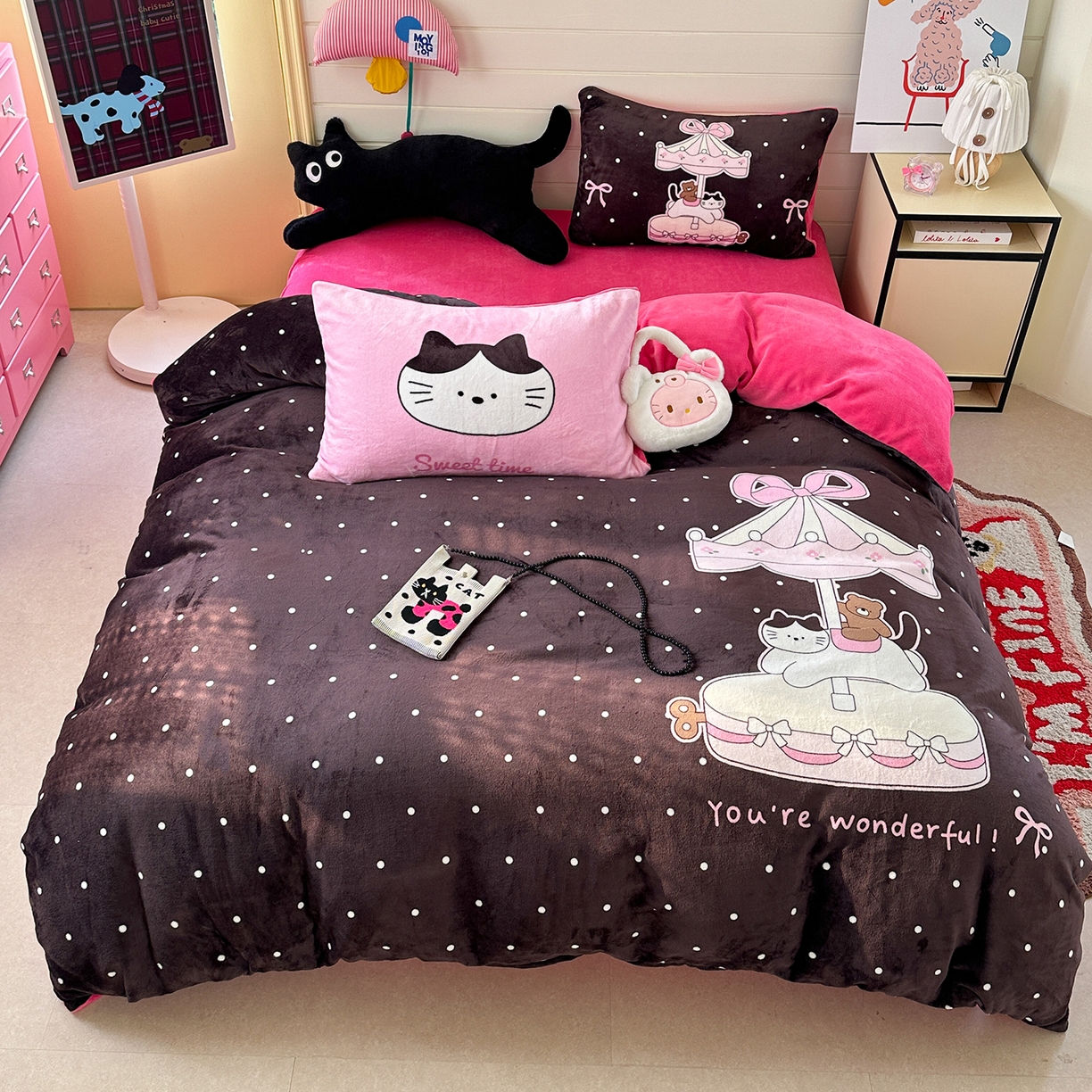 91家纺网 家纺一手货源 找家纺 （总）美乐迪家纺 2025新款大版牛奶绒四件套