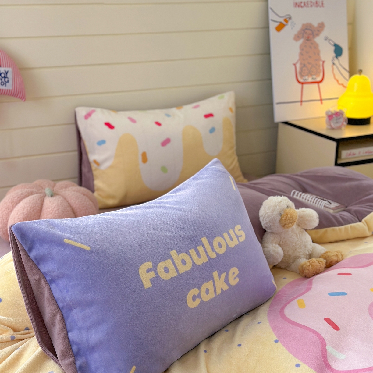 91家纺网 家纺一手货源 找家纺 美乐迪家纺 2025新款大版牛奶绒四件套 波点甜甜圈