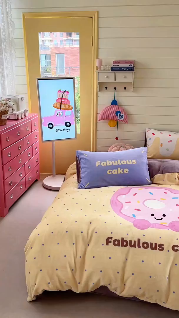 91家纺网 家纺一手货源 找家纺 美乐迪家纺 2025新款大版牛奶绒四件套 波点甜甜圈