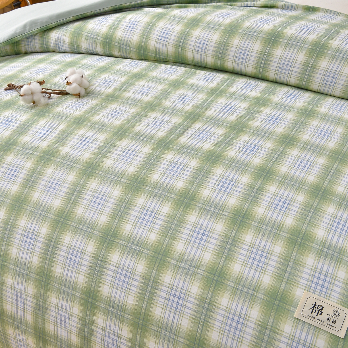 91家纺网 家纺一手货源 找家纺 锦逸家居 2025新款A类水洗棉棉花被被子被芯 达伦-绿