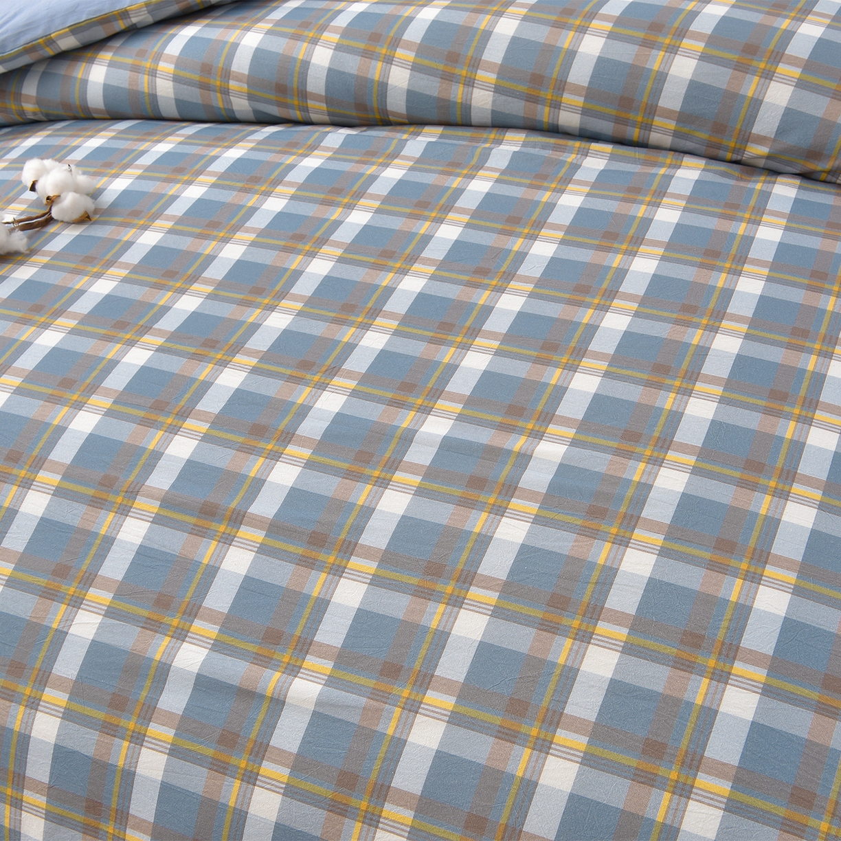 91家纺网 家纺一手货源 找家纺 锦逸家居 2025新款A类水洗棉棉花被被子被芯 简析蓝