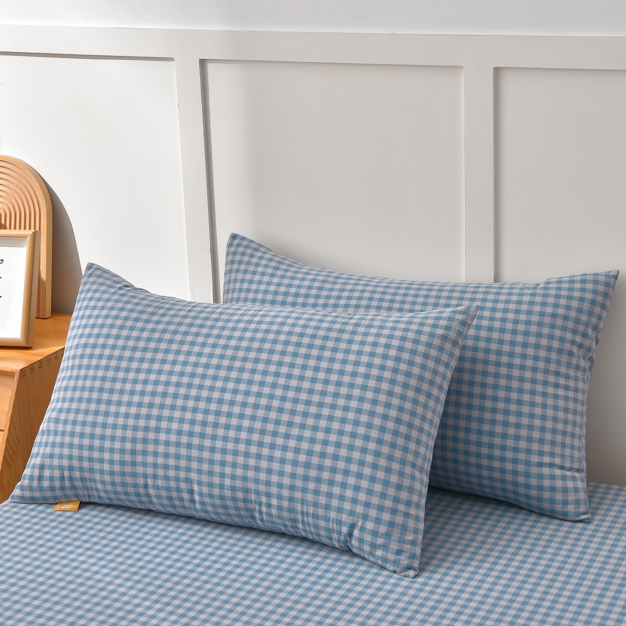 91家纺网 家纺一手货源 找家纺 锦逸家居 2025新款A类水洗棉棉花被被子被芯 蓝小格