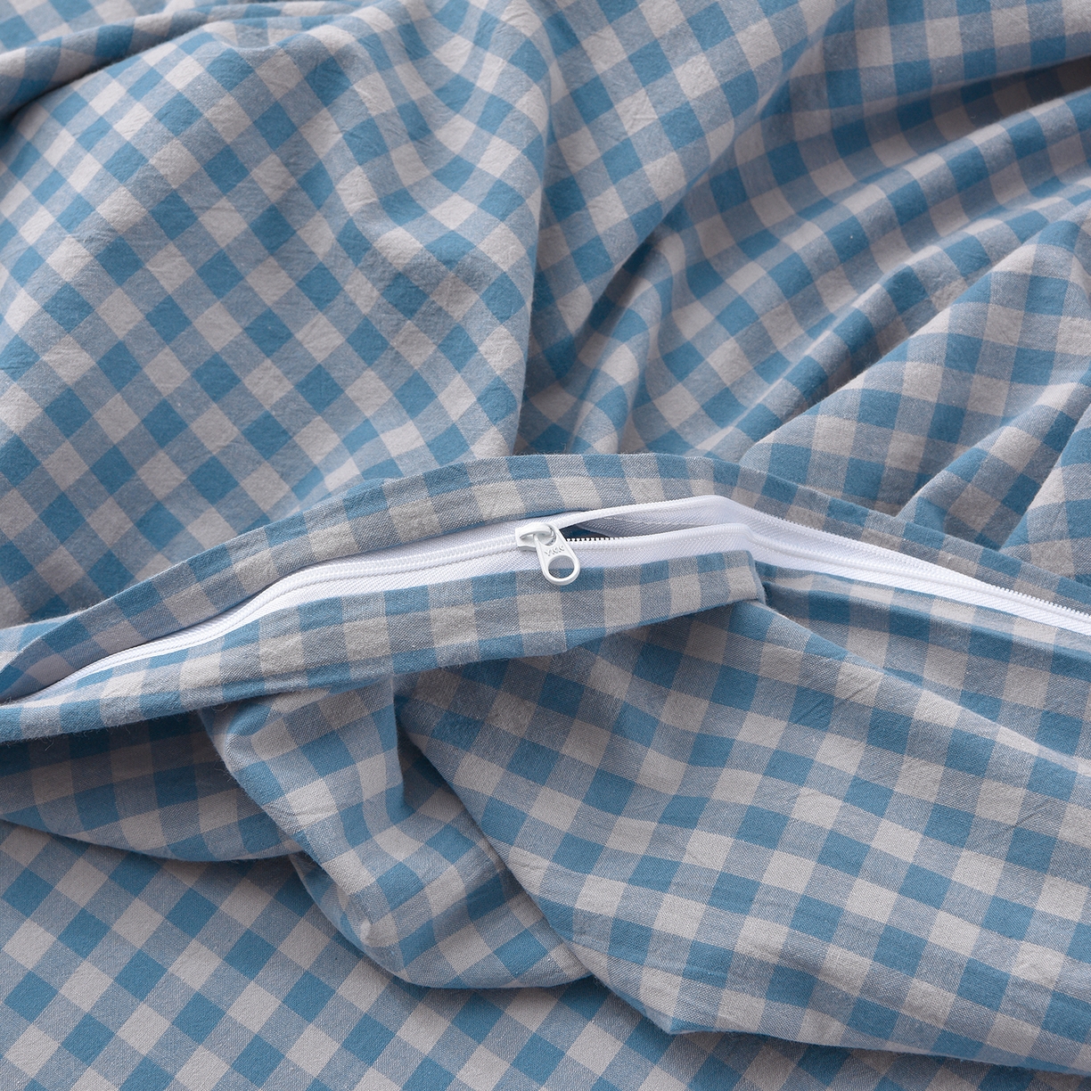 91家纺网 家纺一手货源 找家纺 锦逸家居 2025新款A类水洗棉棉花被被子被芯 蓝小格