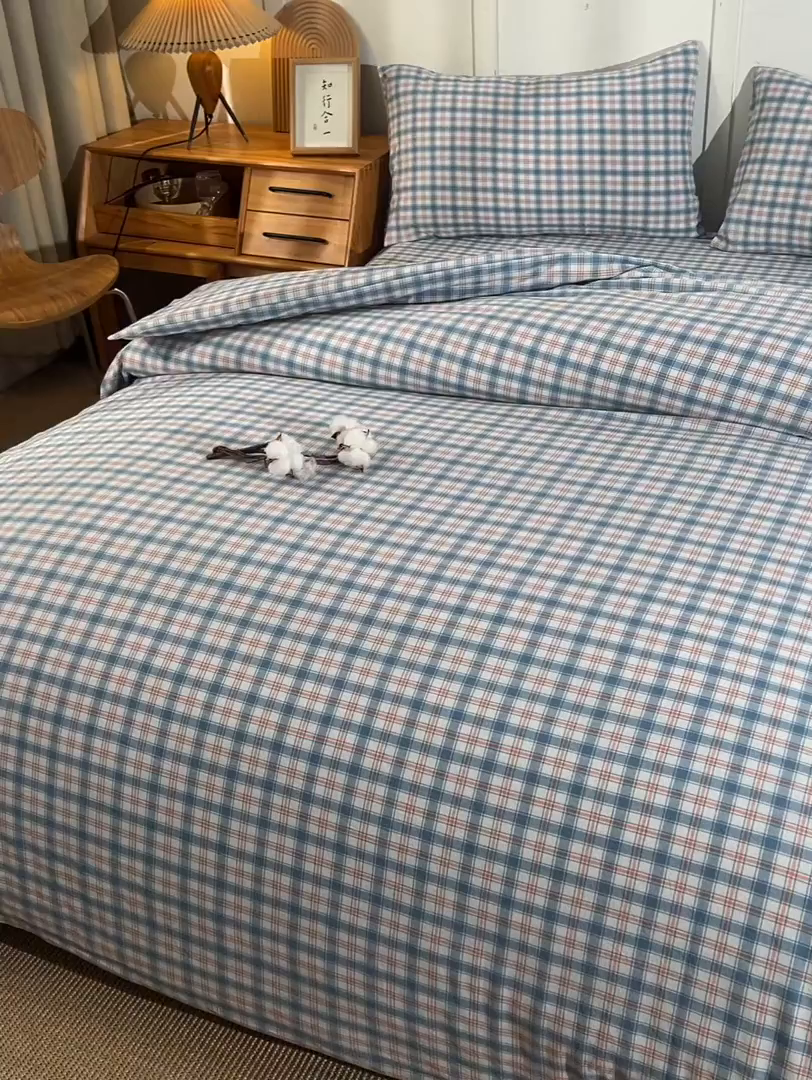 91家纺网 家纺一手货源 找家纺 锦逸家居 2025新款A类水洗棉棉花被被子被芯 洛可可-蓝