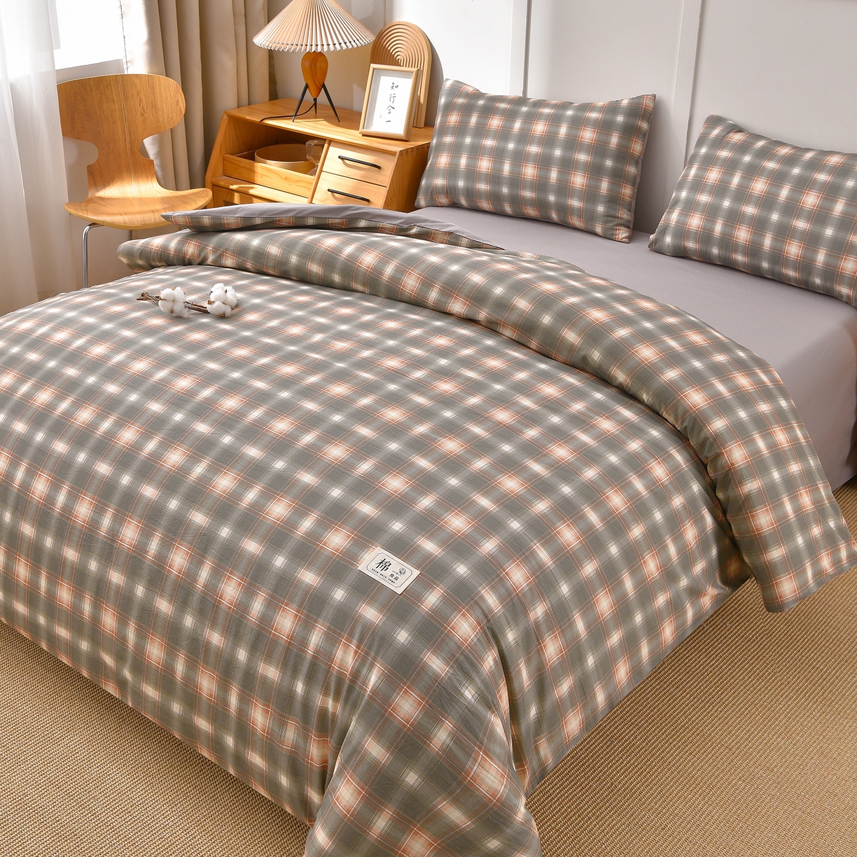 91家纺网 家纺一手货源 找家纺 锦逸家居 2025新款A类水洗棉棉花被被子被芯 暖阳格