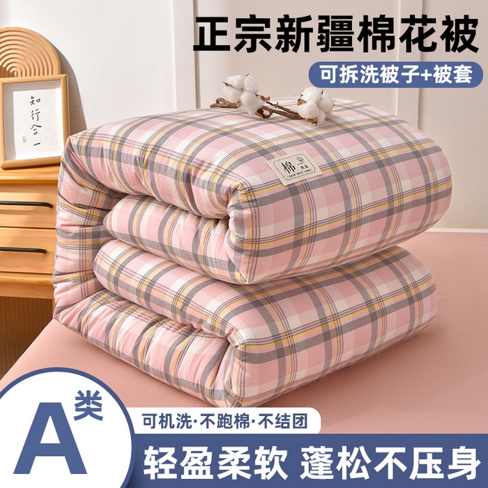 锦逸家居 2025新款A类水洗棉棉花被被子被芯 清新粉