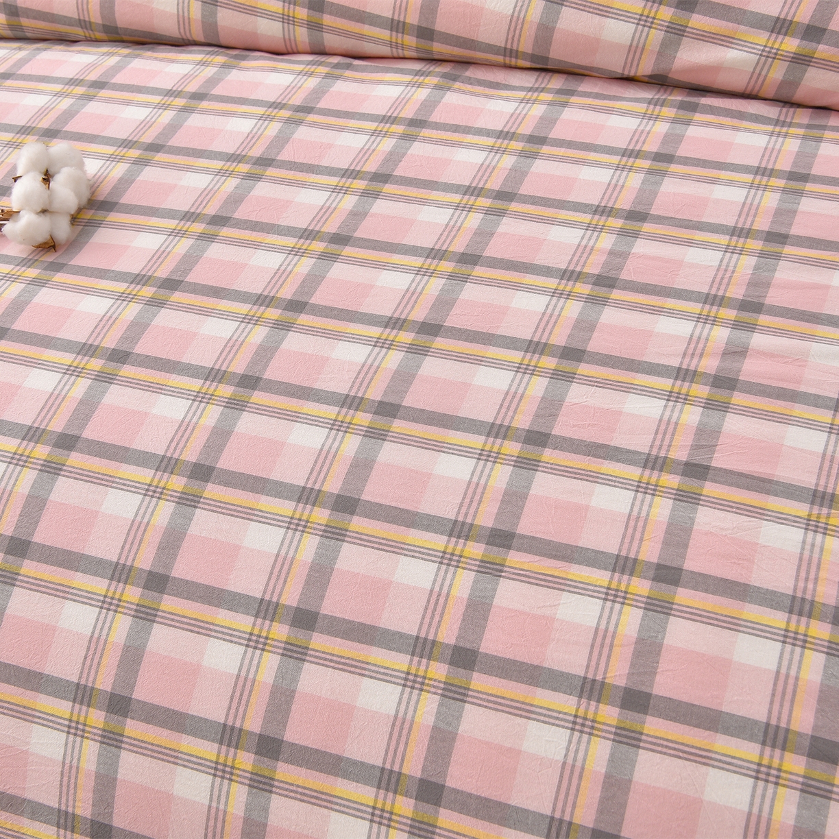 91家纺网 家纺一手货源 找家纺 锦逸家居 2025新款A类水洗棉棉花被被子被芯 清新粉