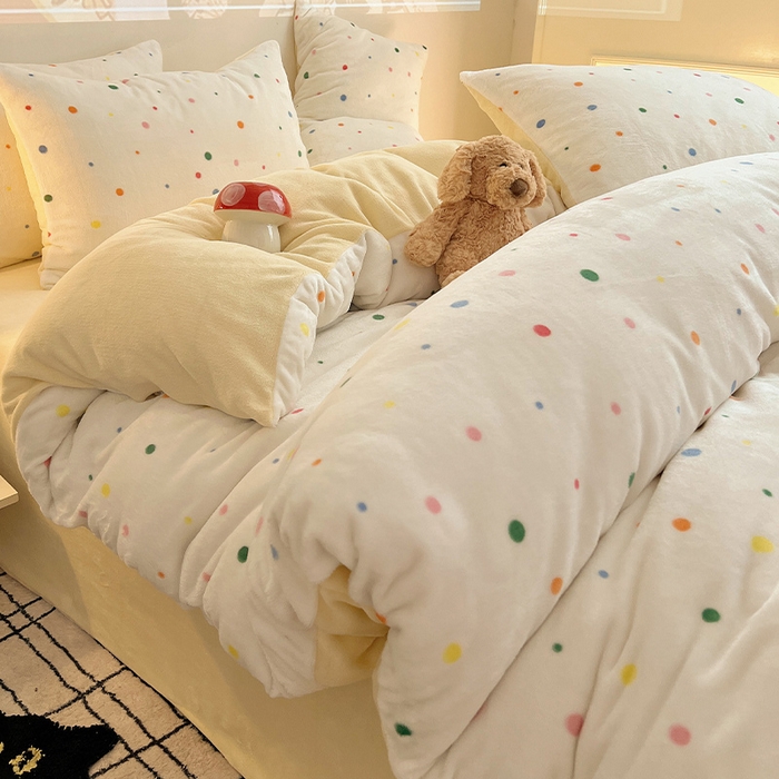 91家纺网 家纺一手货源 找家纺 （总）瑞莱 2025新款A类200克高克重秋冬印花牛奶绒四件套-卡通系列