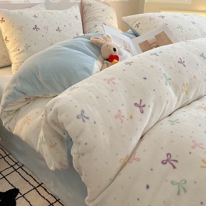 91家纺网 家纺一手货源 找家纺 （总）瑞莱 2025新款A类200克高克重秋冬印花牛奶绒四件套-卡通系列