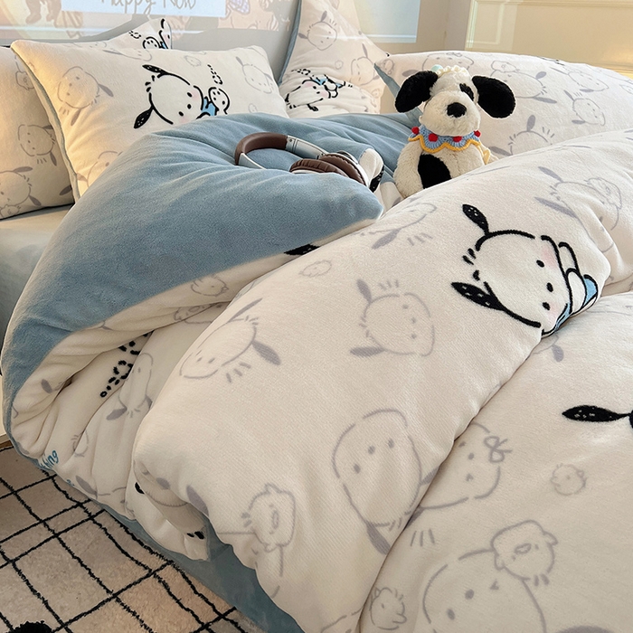 91家纺网 家纺一手货源 找家纺 （总）瑞莱 2025新款A类200克高克重秋冬印花牛奶绒四件套-卡通系列