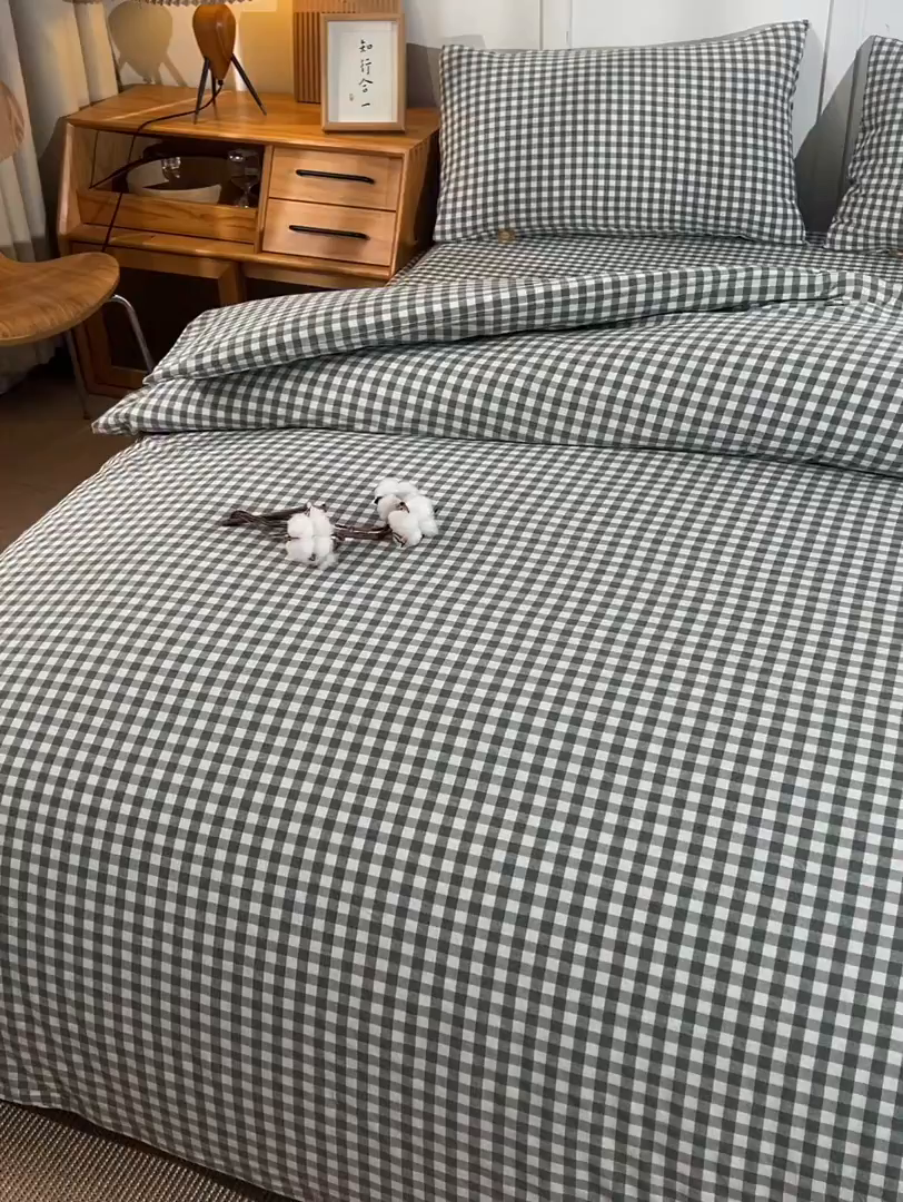 91家纺网 家纺一手货源 找家纺 锦逸家居 2025新款A类水洗棉棉花被被子被芯 三色小格