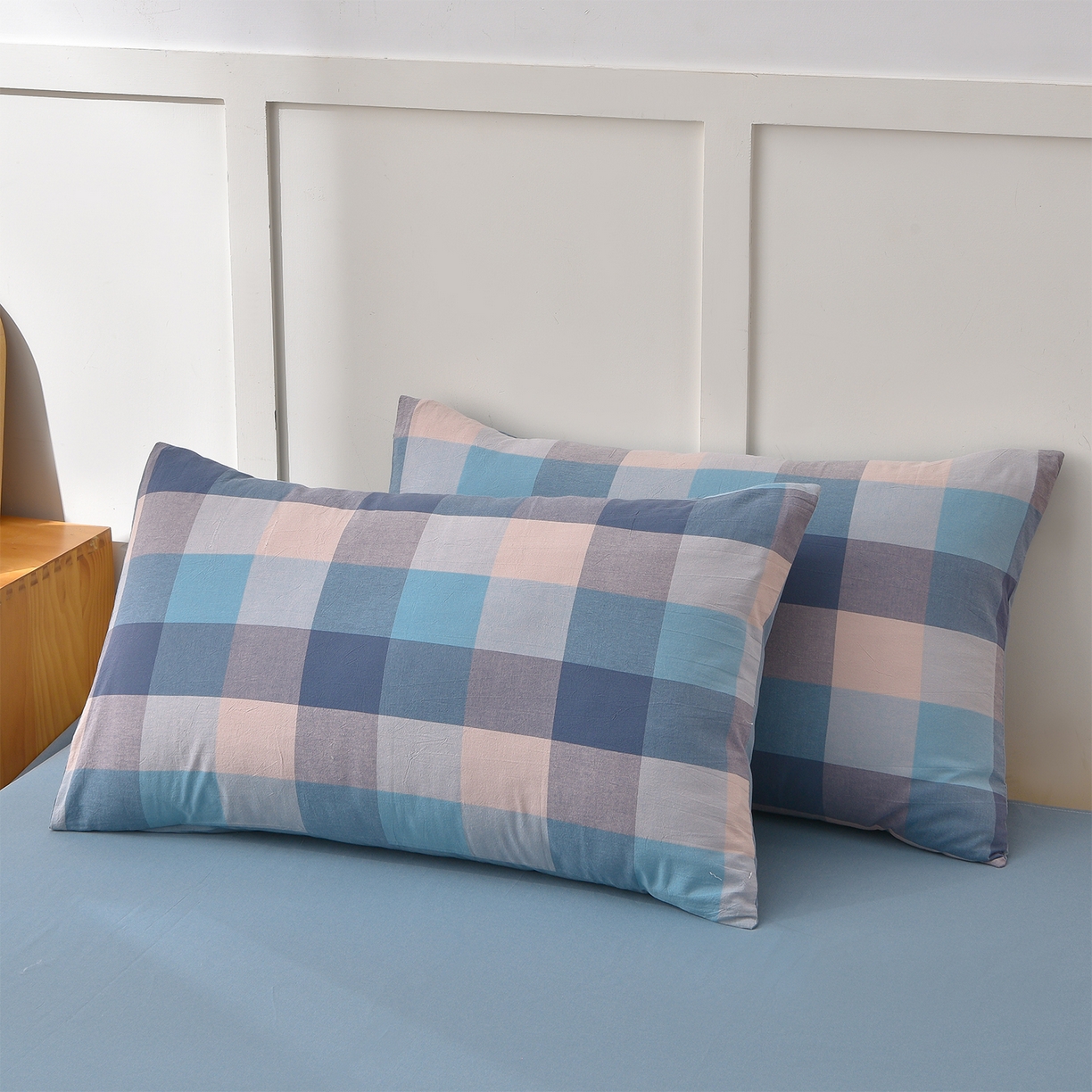 91家纺网 家纺一手货源 找家纺 锦逸家居 2025新款A类水洗棉棉花被被子被芯 云彩蓝