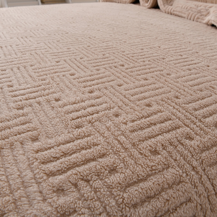 91家纺网 家纺一手货源 找家纺 圣楚家纺 2025新款塔芙绒毛毯盖毯毯子-恬梦 恬梦卡其