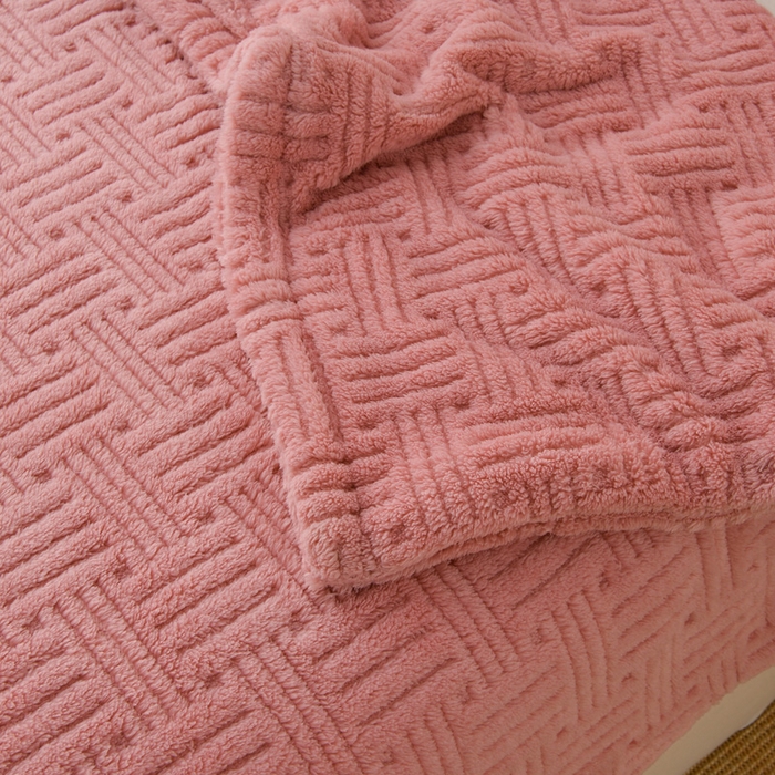 91家纺网 家纺一手货源 找家纺 圣楚家纺 2025新款塔芙绒毛毯盖毯毯子-恬梦 恬梦樱粉