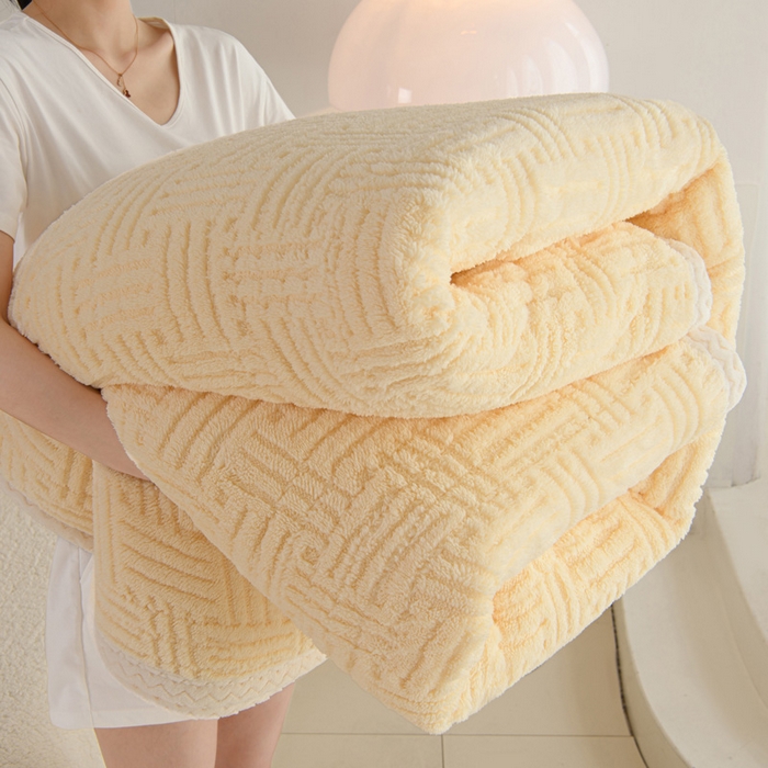 91家纺网 家纺一手货源 找家纺 （总）圣楚家纺 2025新款塔芙绒羊羔绒双层毛毯盖毯毯子-暖窝