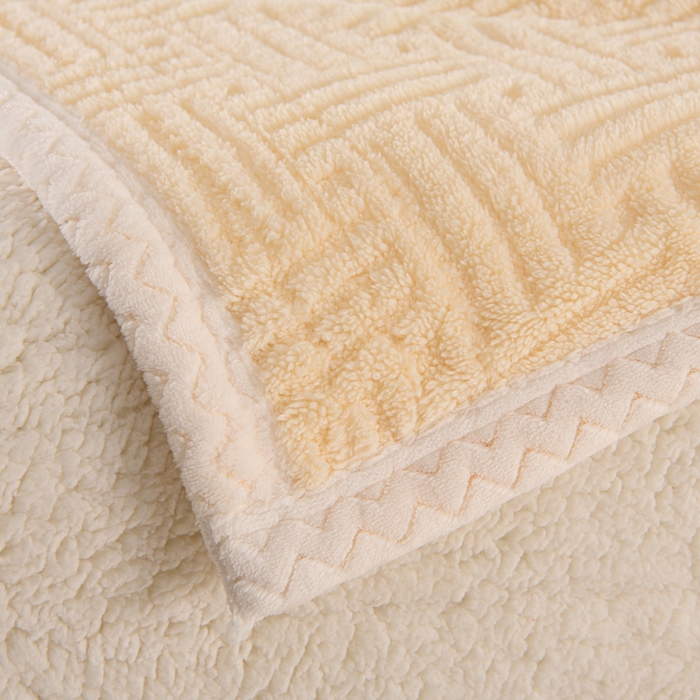 91家纺网 家纺一手货源 找家纺 圣楚家纺 2025新款塔芙绒羊羔绒双层毛毯盖毯毯子-暖窝 暖窝奶黄