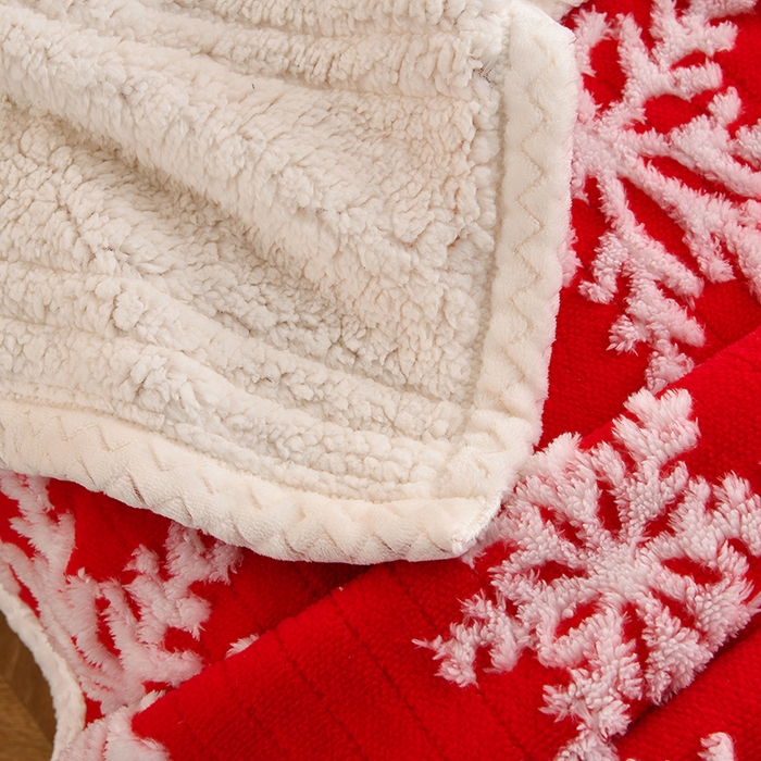 91家纺网 家纺一手货源 找家纺 （总）圣楚家纺 2025新款雪花羊羔绒双层毯盖毯毯子