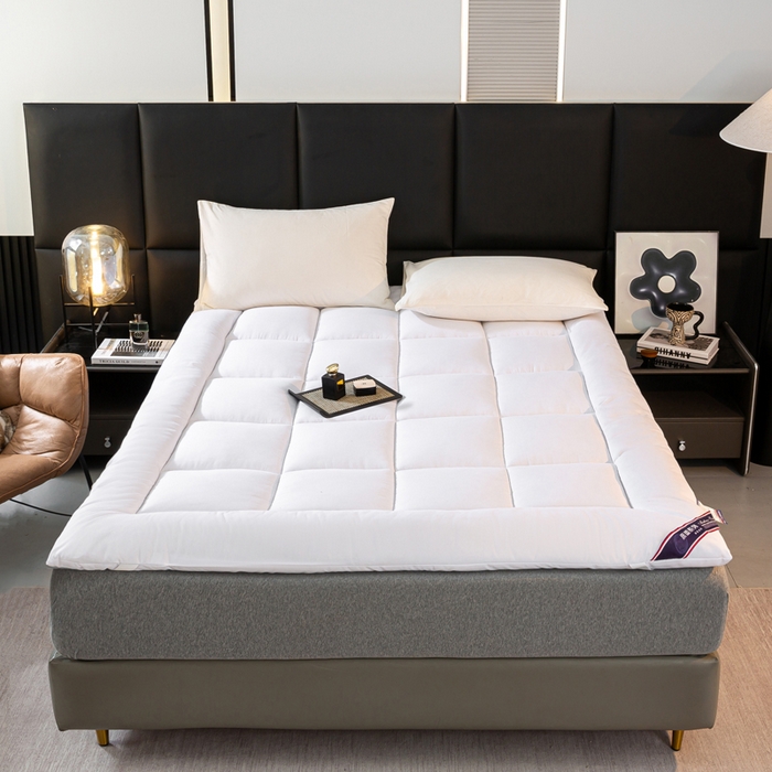 91家纺网 家纺一手货源 找家纺 憨豆家纺 2026新款酒店羽丝绒床垫学生宿舍单人床褥超厚榻榻米垫子不塌陷被褥可折叠 珍珠白