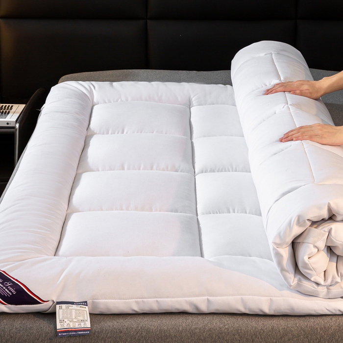 91家纺网 家纺一手货源 找家纺 憨豆家纺 2026新款酒店羽丝绒床垫学生宿舍单人床褥超厚榻榻米垫子不塌陷被褥可折叠 珍珠白