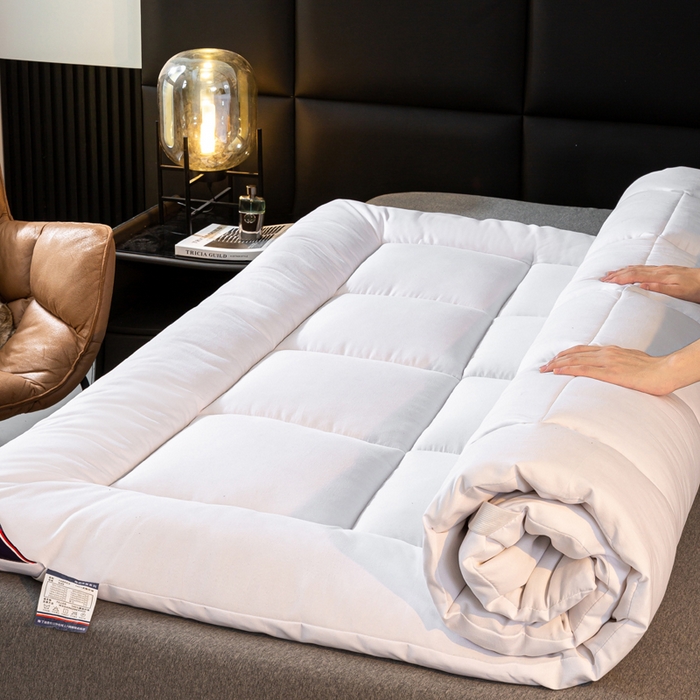 憨豆家纺 2026新款酒店羽丝绒床垫学生宿舍单人床褥超厚榻榻米垫子不塌陷被褥可折叠 珍珠白