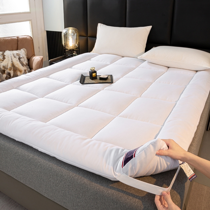 91家纺网 家纺一手货源 找家纺 憨豆家纺 2026新款酒店羽丝绒床垫学生宿舍单人床褥超厚榻榻米垫子不塌陷被褥可折叠 珍珠白