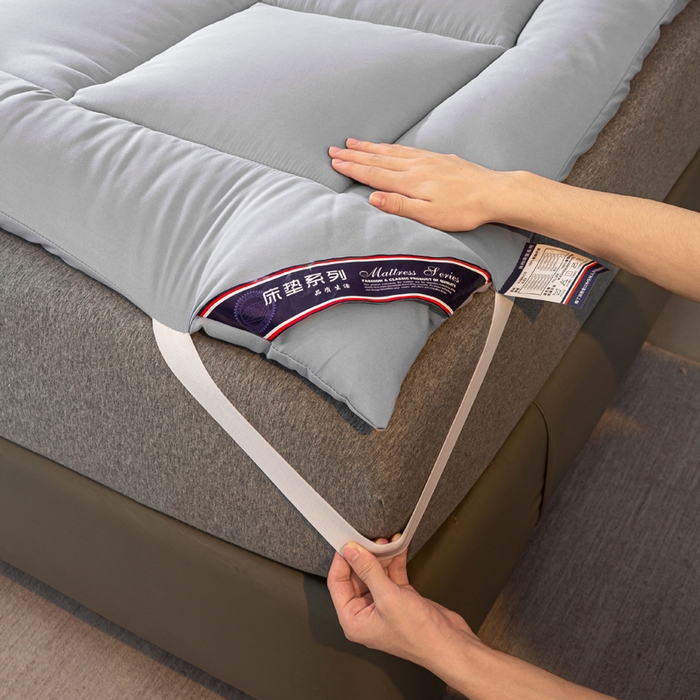 91家纺网 家纺一手货源 找家纺 憨豆家纺 2026新款酒店羽丝绒床垫学生宿舍单人床褥超厚榻榻米垫子不塌陷被褥可折叠 宇宙灰