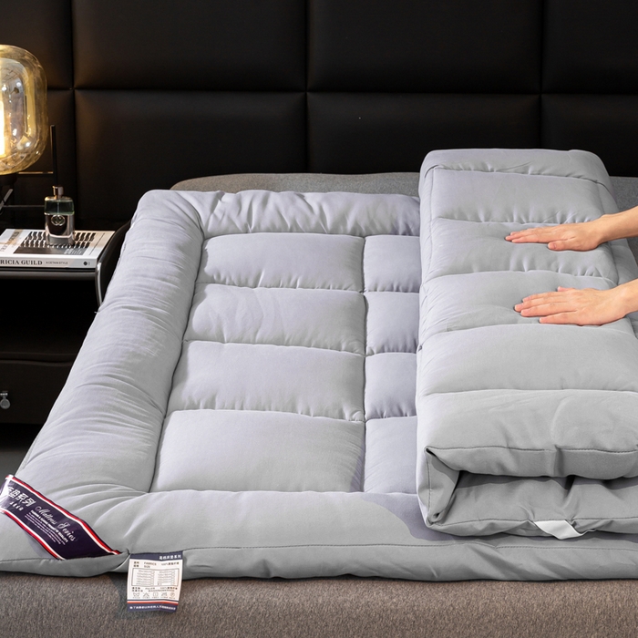 91家纺网 家纺一手货源 找家纺 憨豆家纺 2026新款酒店羽丝绒床垫学生宿舍单人床褥超厚榻榻米垫子不塌陷被褥可折叠 宇宙灰