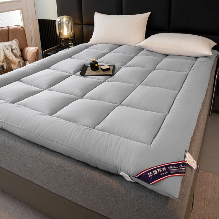 91家纺网 家纺一手货源 找家纺 憨豆家纺 2026新款酒店羽丝绒床垫学生宿舍单人床褥超厚榻榻米垫子不塌陷被褥可折叠 宇宙灰