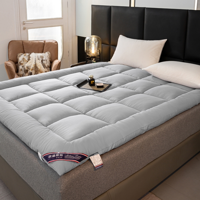 91家纺网 家纺一手货源 找家纺 憨豆家纺 2026新款酒店羽丝绒床垫学生宿舍单人床褥超厚榻榻米垫子不塌陷被褥可折叠 宇宙灰