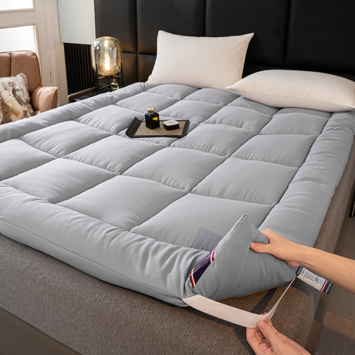 91家纺网 家纺一手货源 找家纺 憨豆家纺 2026新款酒店羽丝绒床垫学生宿舍单人床褥超厚榻榻米垫子不塌陷被褥可折叠 宇宙灰