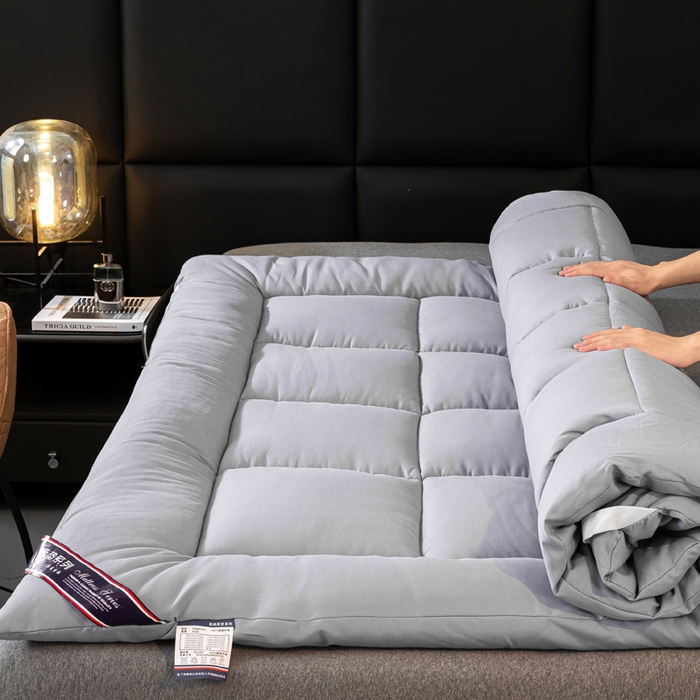 91家纺网 家纺一手货源 找家纺 憨豆家纺 2026新款酒店羽丝绒床垫学生宿舍单人床褥超厚榻榻米垫子不塌陷被褥可折叠 宇宙灰